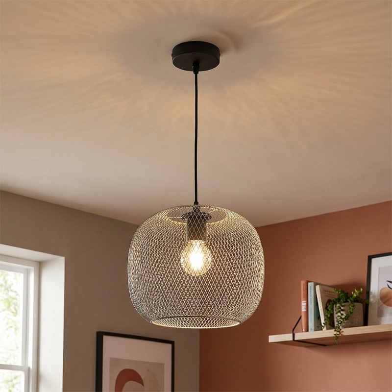 Suspension table à manger grise industrielle, Emado