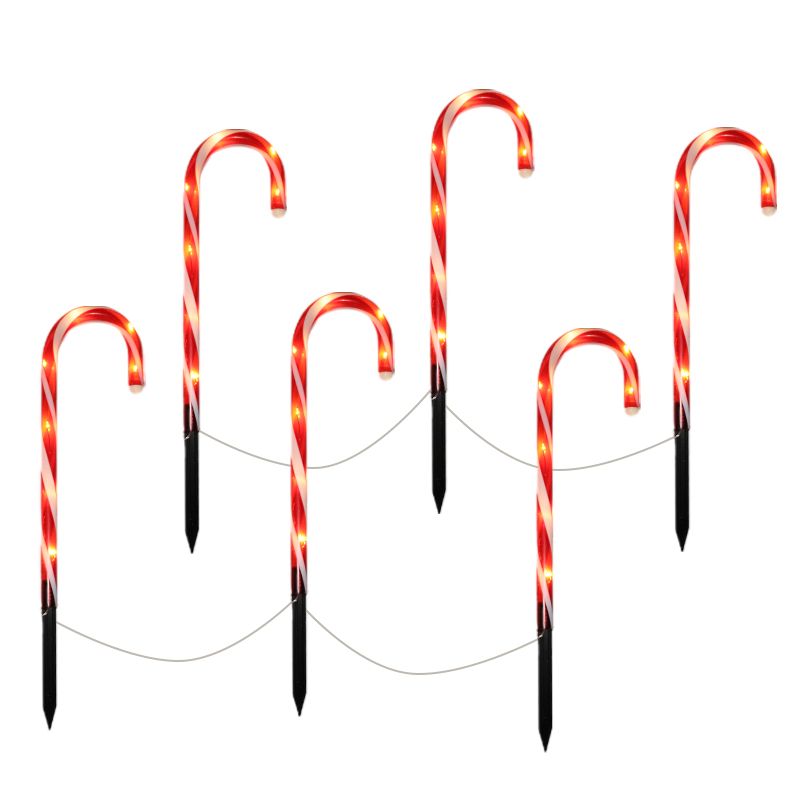 6 fiches de jardin en canne à sucre, 8 positions, IP44