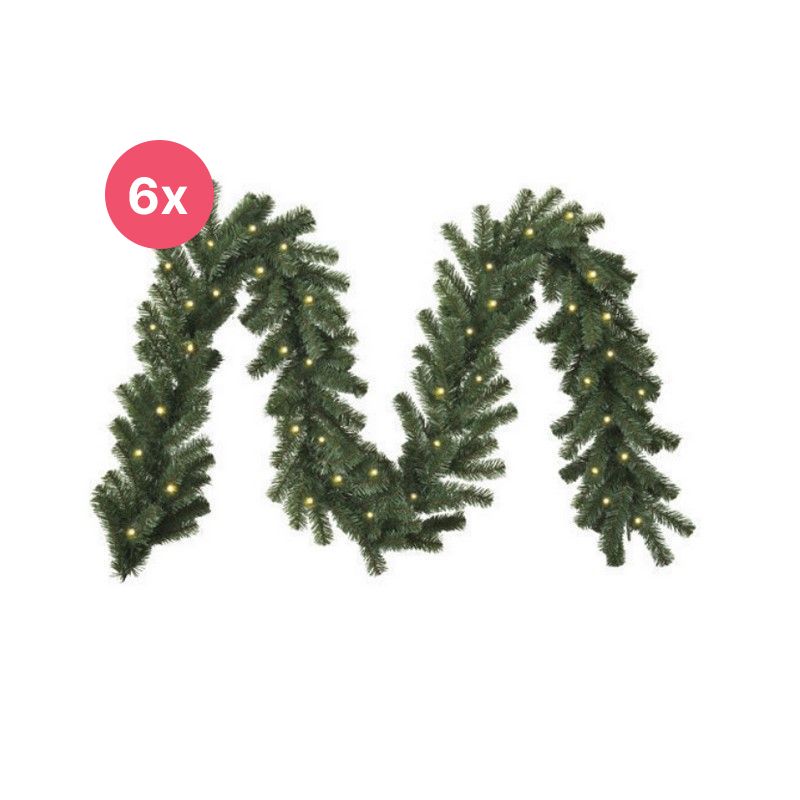 6x guirlande 270 cm, épaisseur 30 cm, 50 LED, connectable