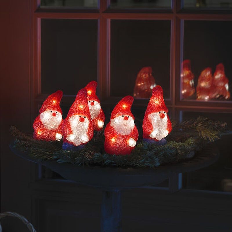 Figure de noël 3d rouge acrylique, Kerstmannen, 2W, 4000K LED, IP44 Figure de noël 3d rouge acrylique, Kerstmannen, 2W, 4000K LED, IP44