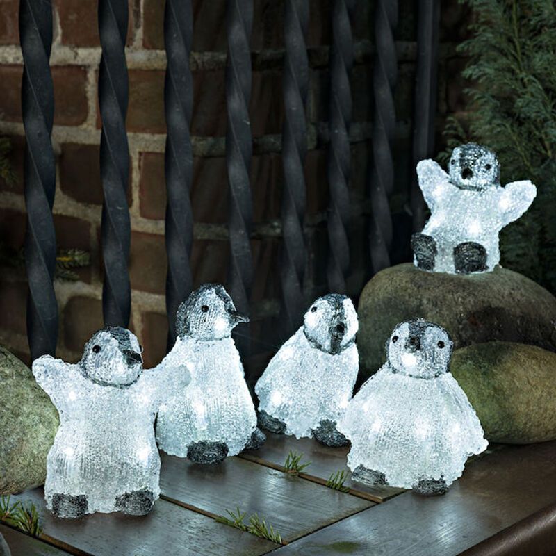 Pingouins LED, motifs de Noël 3D - Lot de 5, pour intérieur et extérieur Pingouins LED, motifs de Noël 3D - Lot de 5, pour intérieur et extérieur