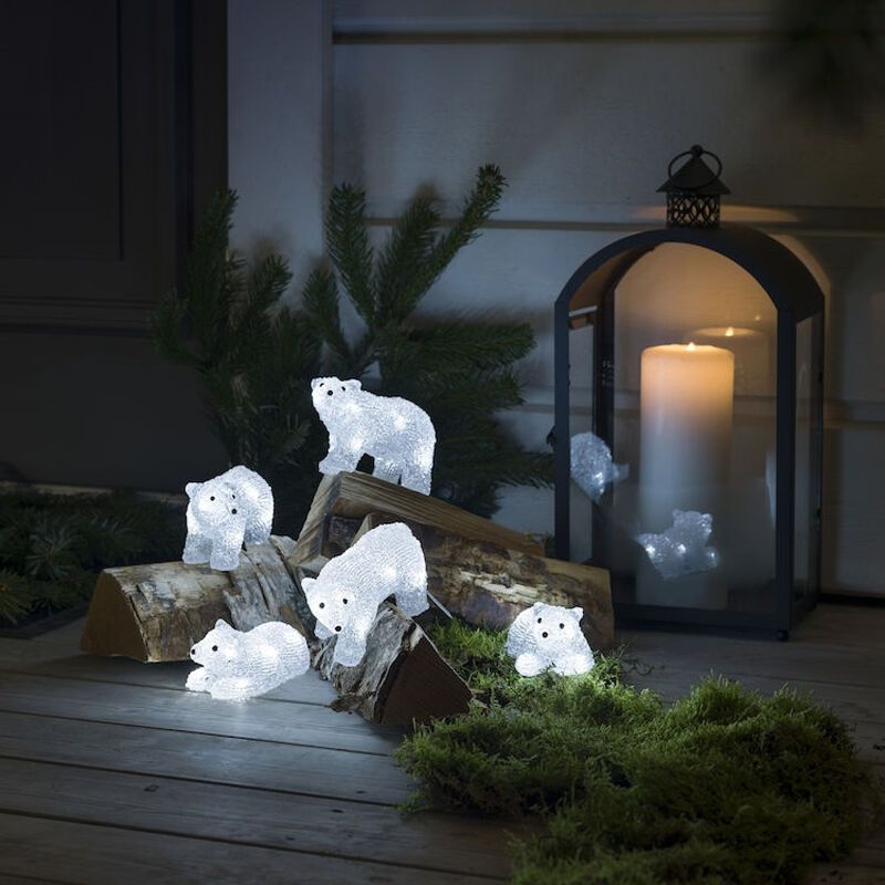 Ours polaires à LED, motifs de Noël - Lot de 5, pour usage intérieur et extérieur Ours polaires à LED, motifs de Noël - Lot de 5, pour usage intérieur et extérieur
