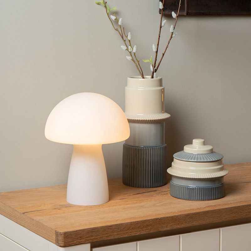 Lampe de table moderne blanche, Fungo, avec interrupteur Lampe de table moderne blanche, Fungo, avec interrupteur