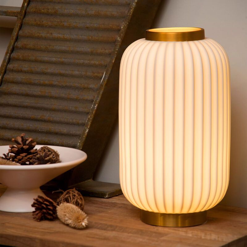 Lampe de table rétro blanche, Gosse, avec interrupteur Lampe de table rétro blanche, Gosse, avec interrupteur