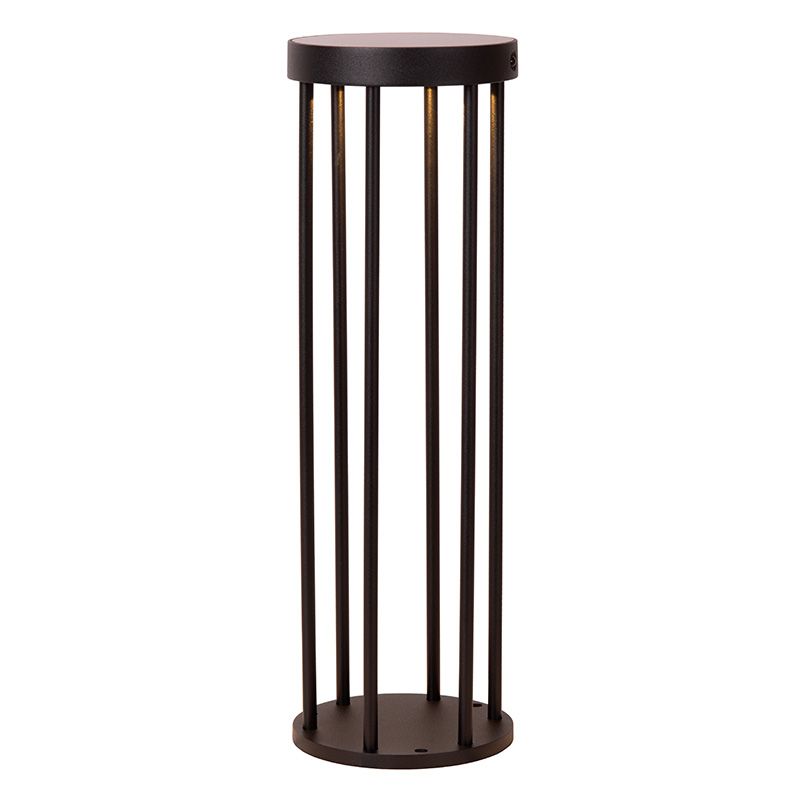 Lampadaire extérieur solaire moderne noir, Jackson, 2W, 2700K LED, IP65, gradable en 3 étapes
