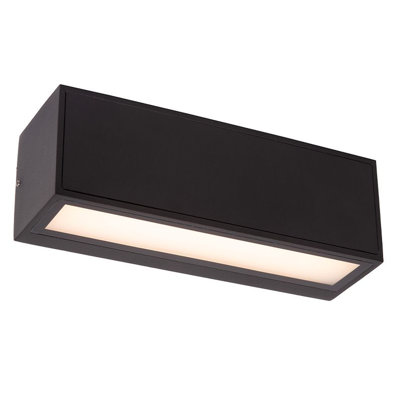 Applique extérieur avec capteur crépusculaire moderne noire, Sutton, 1,5W, 3000K LED, IP54