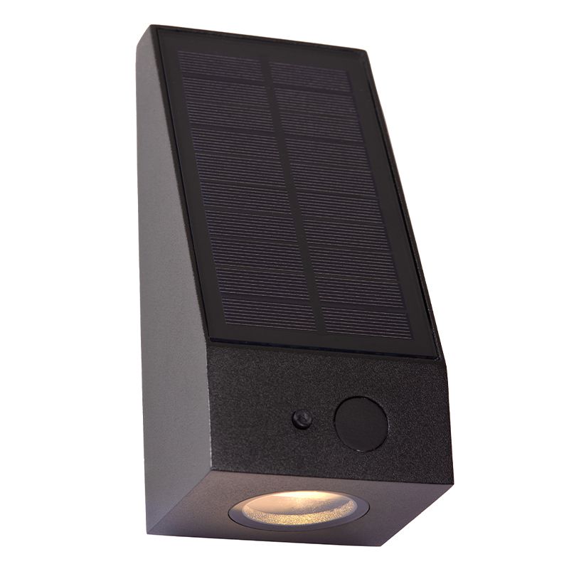 Applique solaire extérieur moderne noire, Irwin, 2W, 2700K LED, IP54