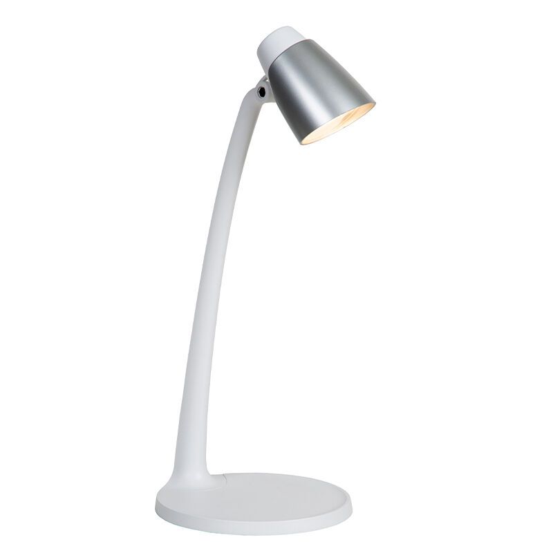 Lampe de bureau classique blanche, Ludo, 4,5W, 3000K LED, avec interrupteur