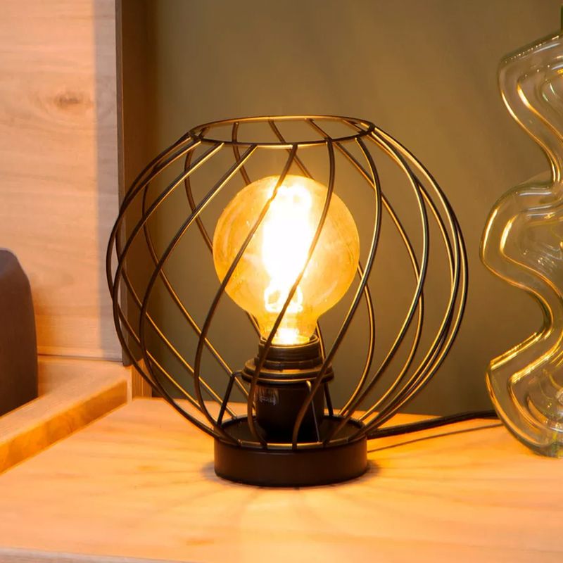 Lampe de table classique noire, Danza, avec interrupteur