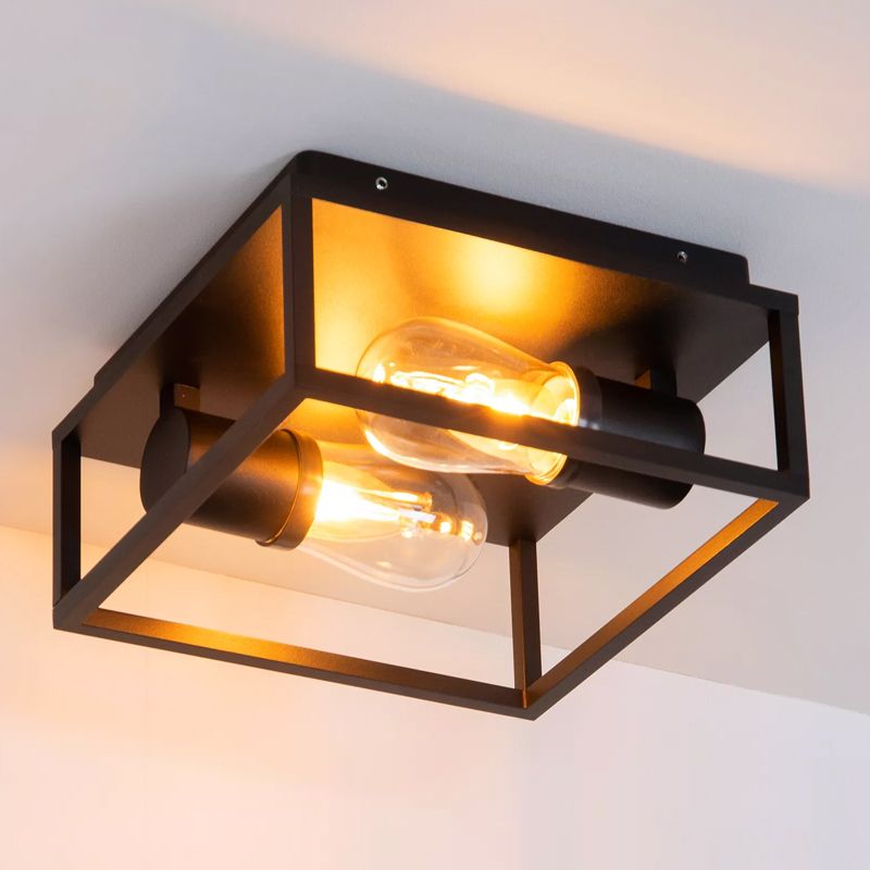 Lampe plafond moderne noire, Carlyn, IP54 Lampe plafond moderne noire, Carlyn, IP54