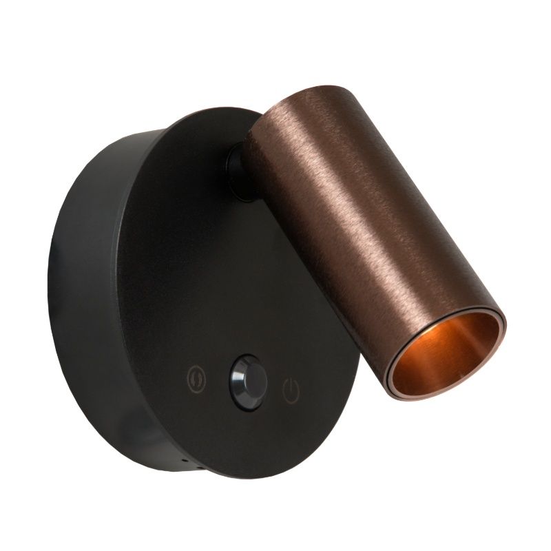 Applique murale rechargeable moderne marronne, Toni, 2W, 2700-4000K, avec variateur tactile