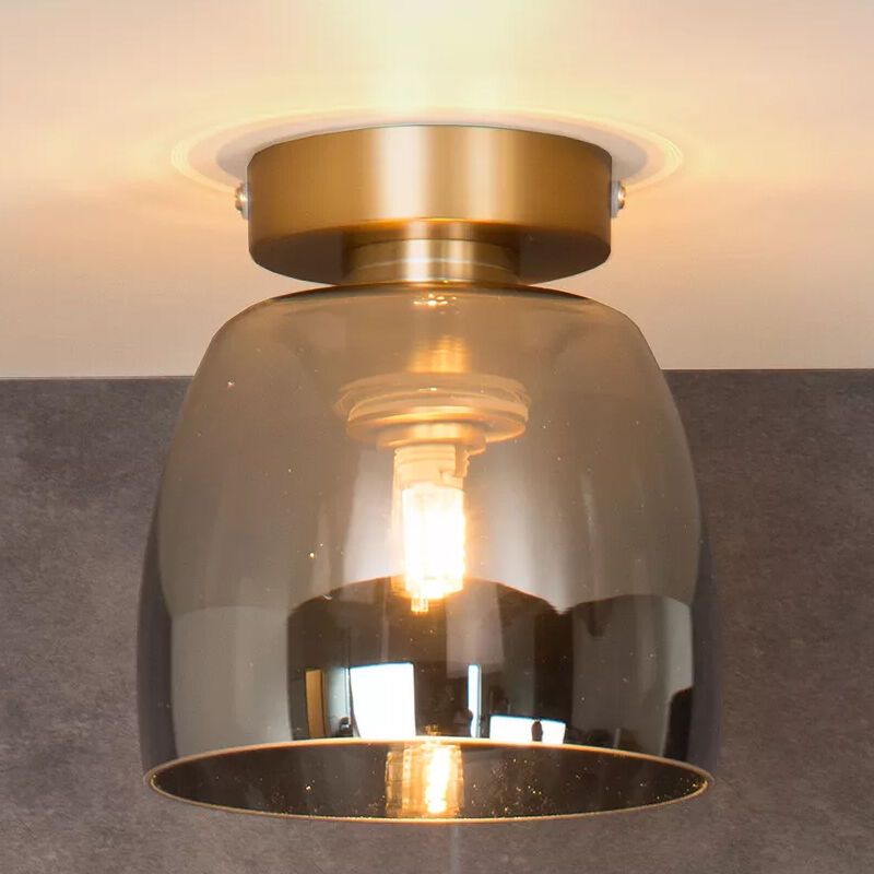 Lampe plafond rétro dorée, Tyler, IP44