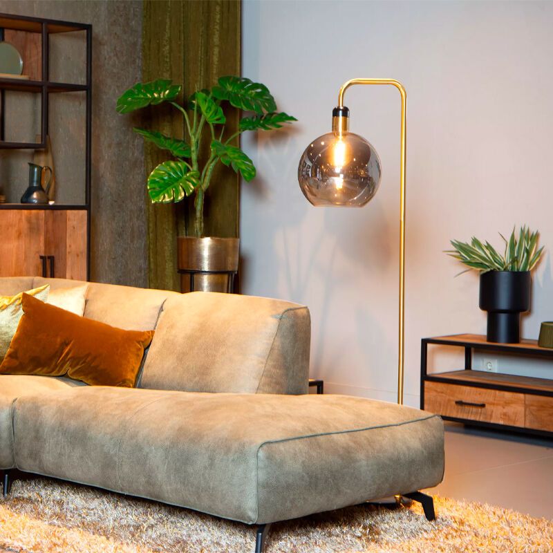 Lampadaire vintage gris, Julius, avec interrupteur Lampadaire vintage gris, Julius, avec interrupteur