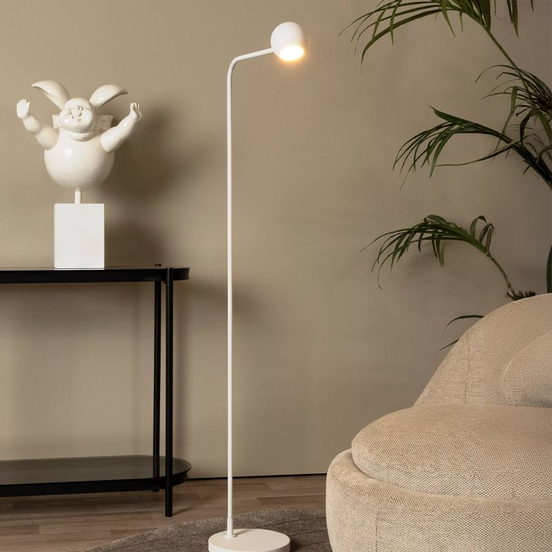 Lampadaire rechargeable moderne blanche, Comet, 3W, 2700K LED, avec variateur tactile