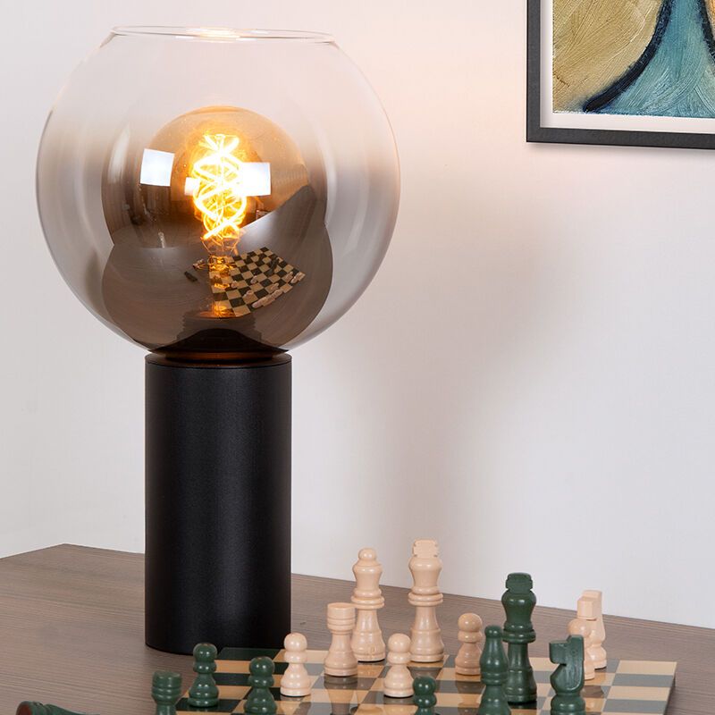 Lampe de table moderne noire, Marius, avec interrupteur