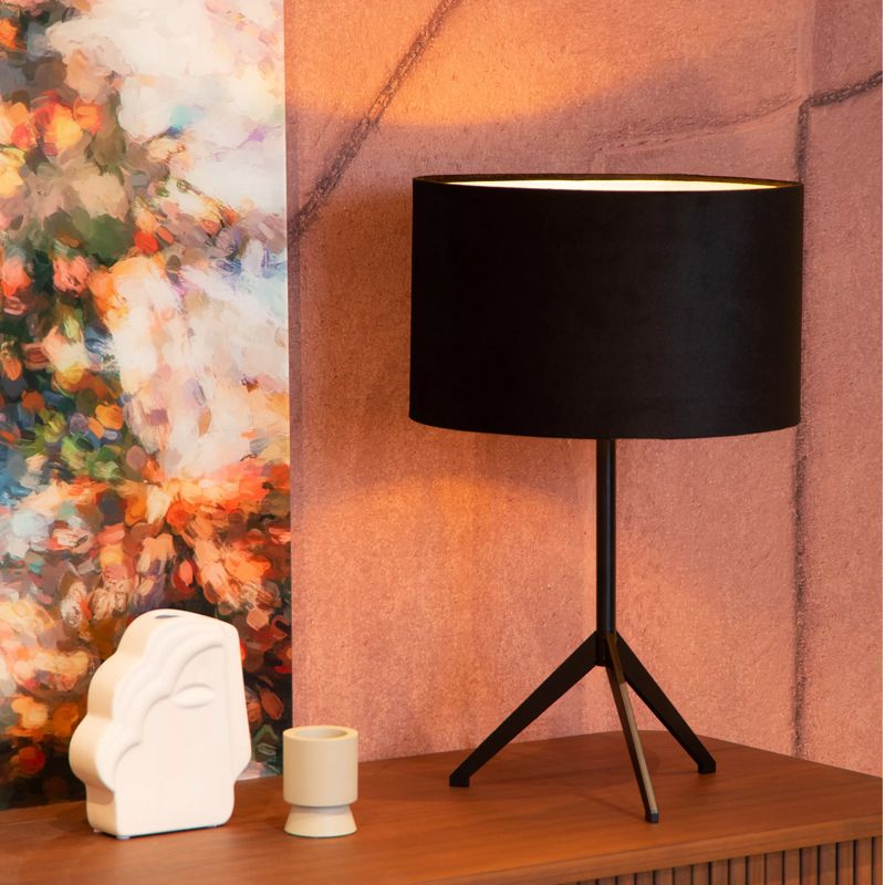 Lampe de table moderne noire, Tondo, avec interrupteur