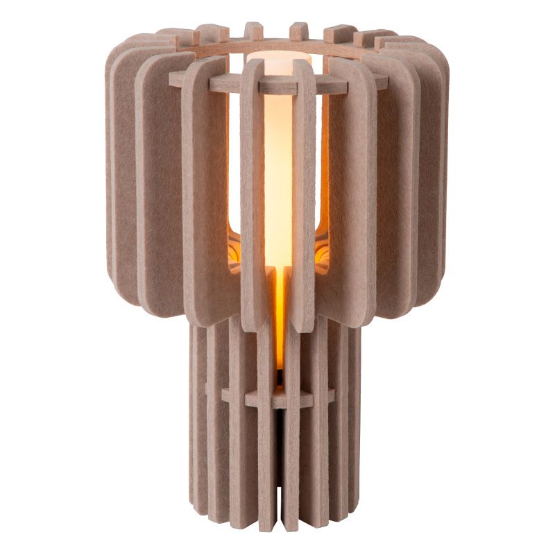 Lampe de table moderne taupe, Rollo, avec interrupteur