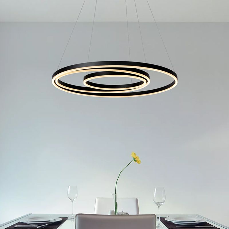 Suspension moderne noire, Triniti, 32W, 3000K LED