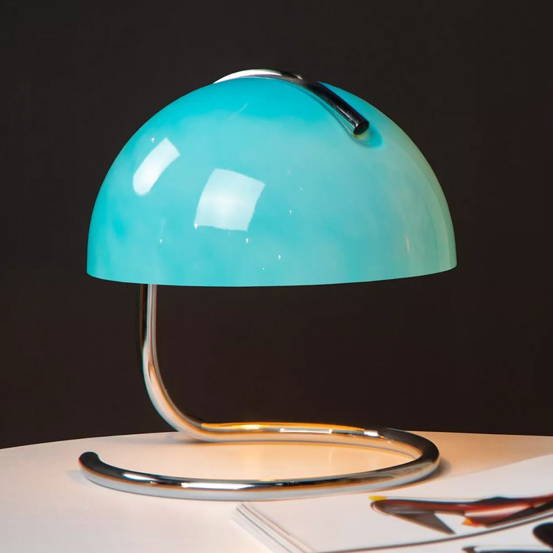 Lampe de table rétro bleue, Cato, avec interrupteur