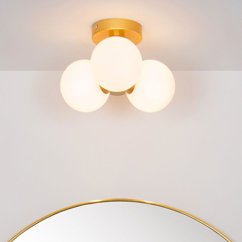 Plafonnier salle de bain moderne doré, Trudy, IP44