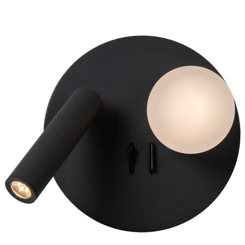 Lampe de chevet moderne noir, Matiz, 3,5W, 3000K LED, avec interrupteur