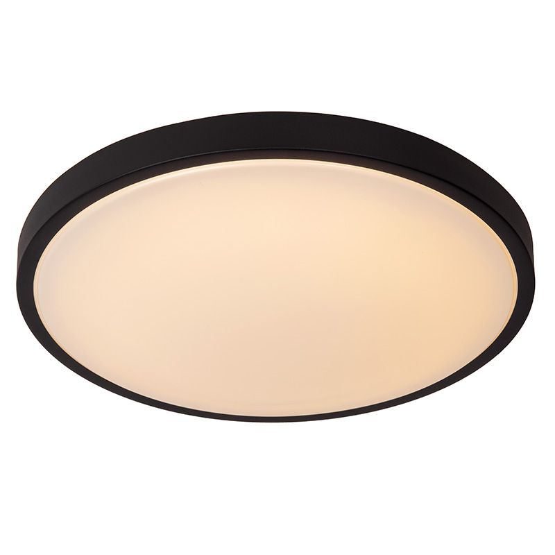 Plafonnier salle de bain moderne noir, Dasher, 24W, 2700K LED, IP44