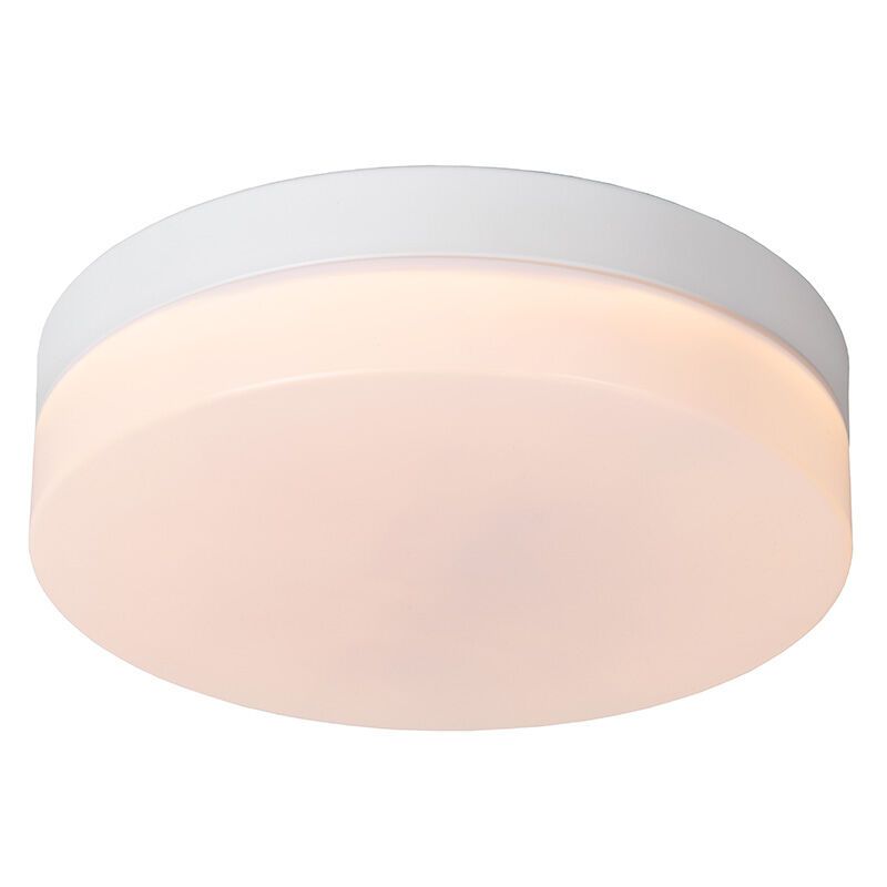 Plafonnier salle de bain en plastique blanc, Biskit, 12W, 2700K LED, IP44