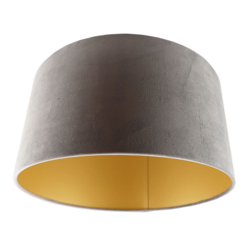 Abat-jour en velours d'or Melanie, Tissu, moderne
