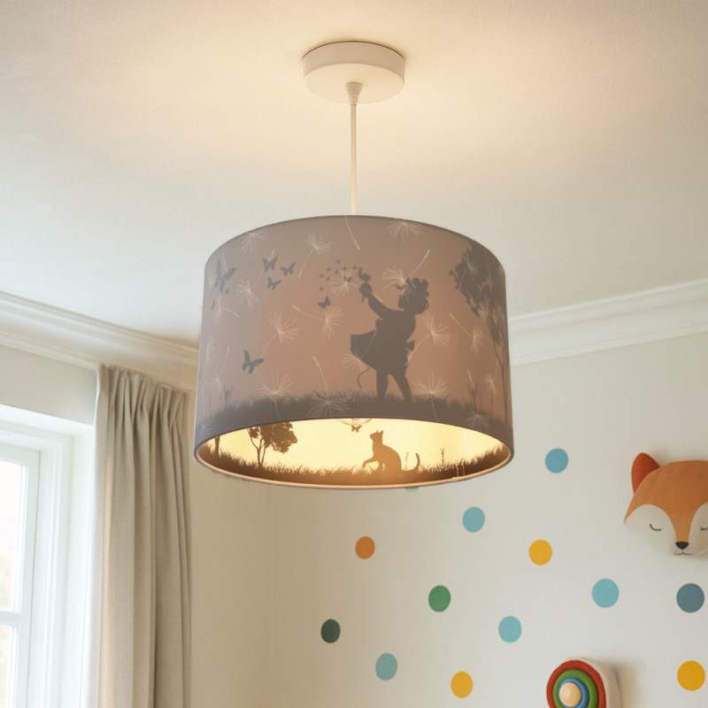 Suspension pour enfants grise en tissu, Butterfly