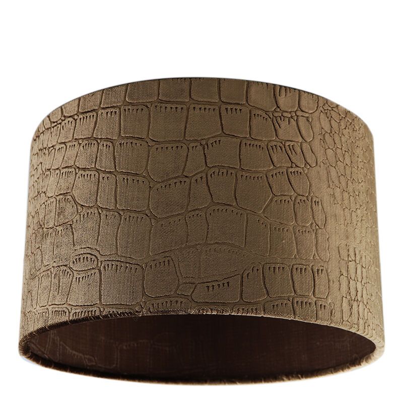 30 cm abat-jour en velours marron tissu crocodile, Emilius 30 cm abat-jour en velours marron tissu crocodile, Emilius