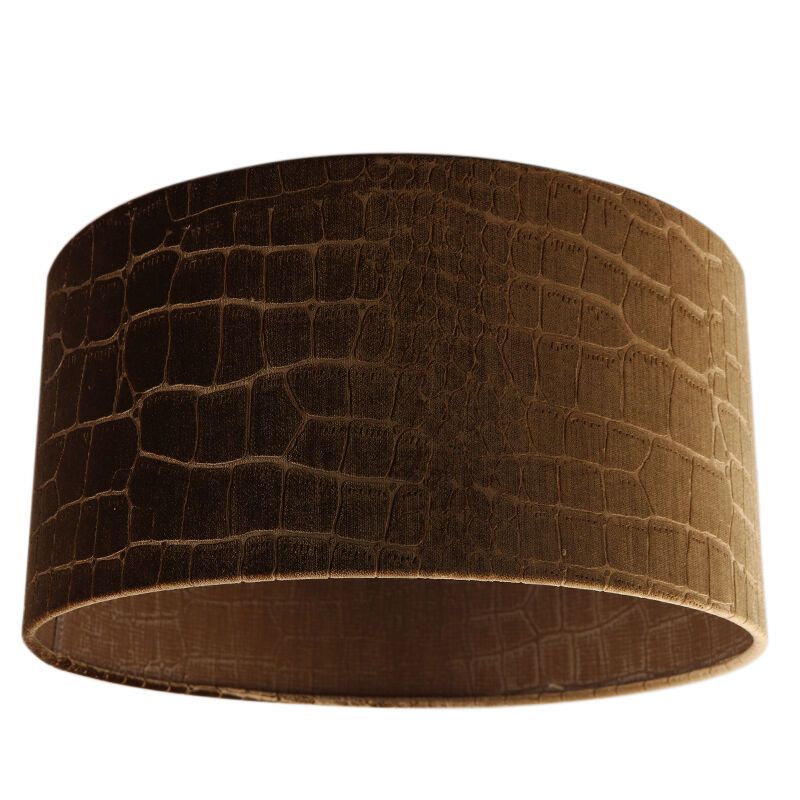 40 cm abat-jour en velours marron tissu crocodile, Emilius