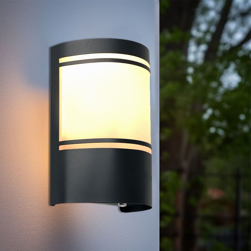 Applique extérieur avec capteur crépusculaire noire moderne, Manuel, IP44 Applique extérieur avec capteur crépusculaire noire moderne, Manuel, IP44