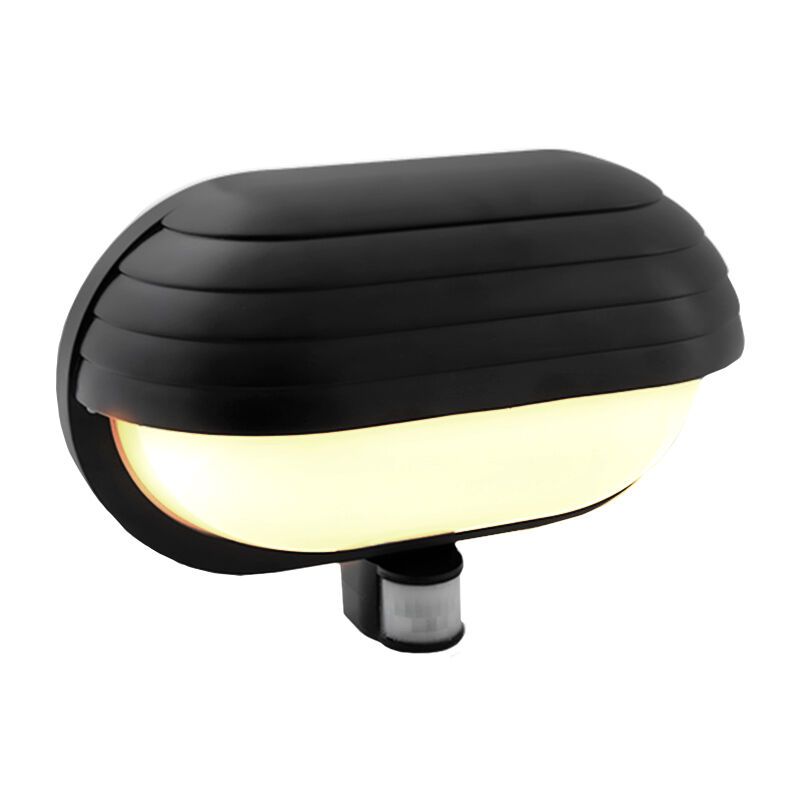 Applique extérieur avec détecteur de mouvement en plastique noire, Killian, IP44