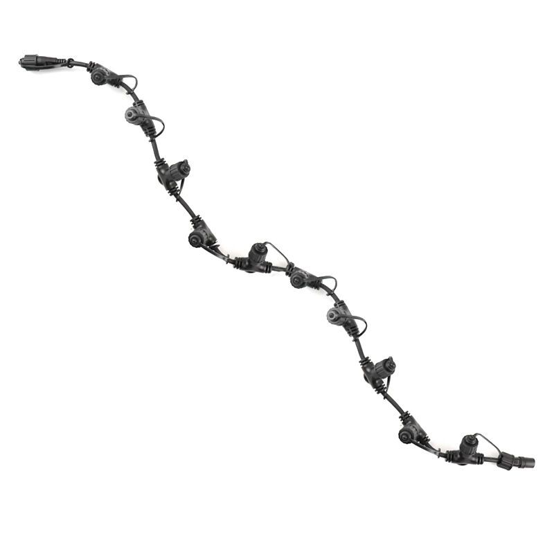 Câble de distribution noir de 1 m, avec 10 sorties