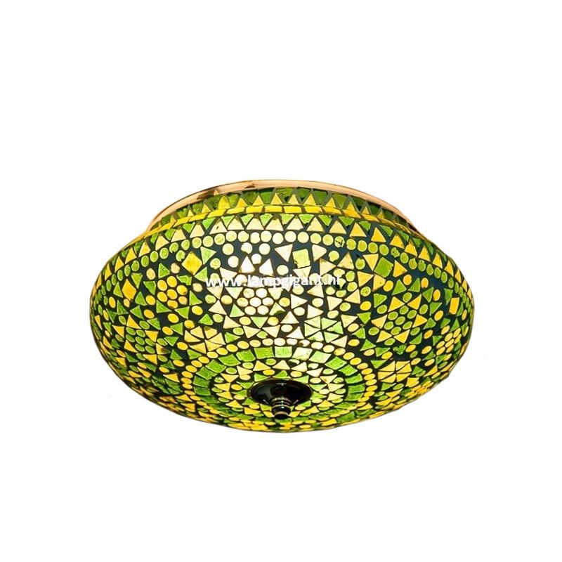 Lampe plafond orientale verte mosaïque, Mimoun Lampe plafond orientale verte mosaïque, Mimoun