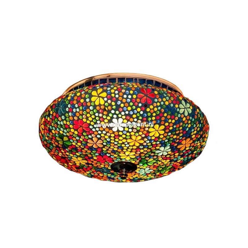 Lampe plafond orientale multicolore mosaïque, Mimoun