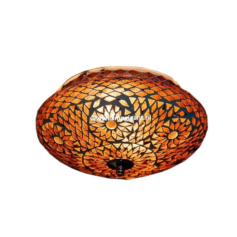 Lampe plafond orientale violette mosaïque, Mimoun