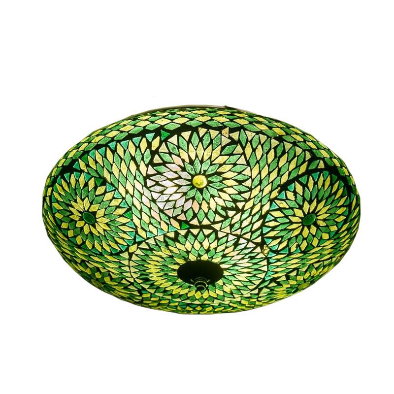 Lampe plafond orientale verte mosaïque, Louay Lampe plafond orientale verte mosaïque, Louay