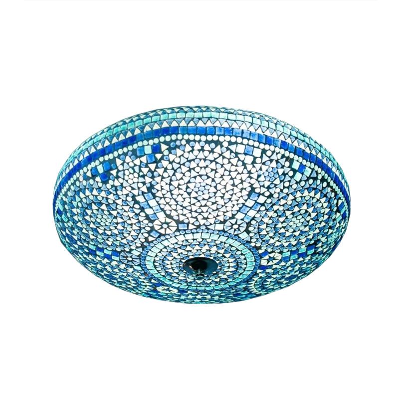 Lampe plafond orientale bleue mosaïque, Annas