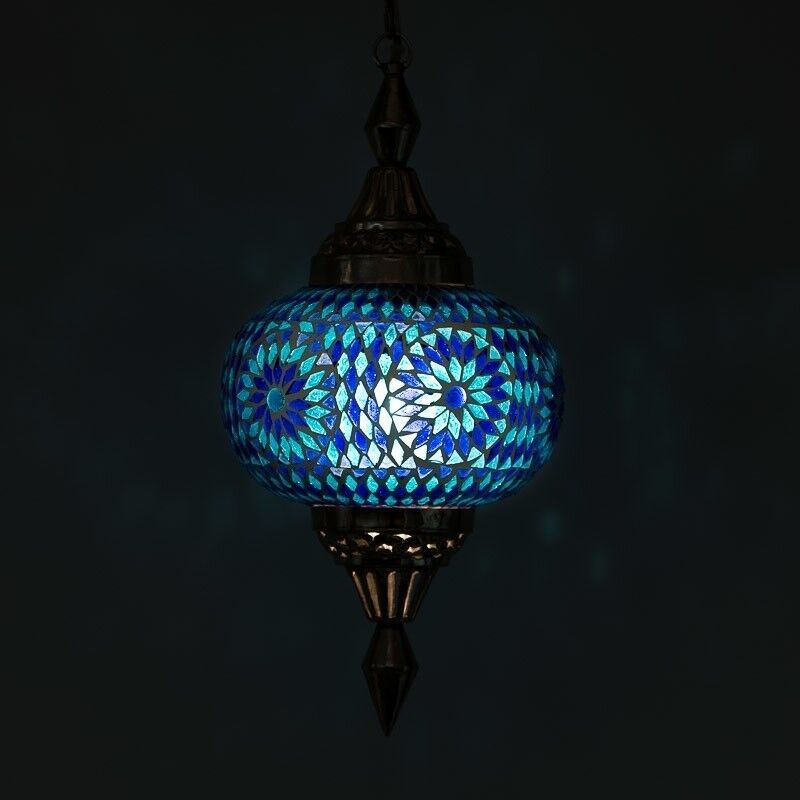 Suspension orientale bleue mosaïque, Aicha