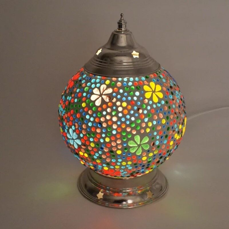 Lampe de table orientale multicolore mosaïque, Sabri Lampe de table orientale multicolore mosaïque, Sabri