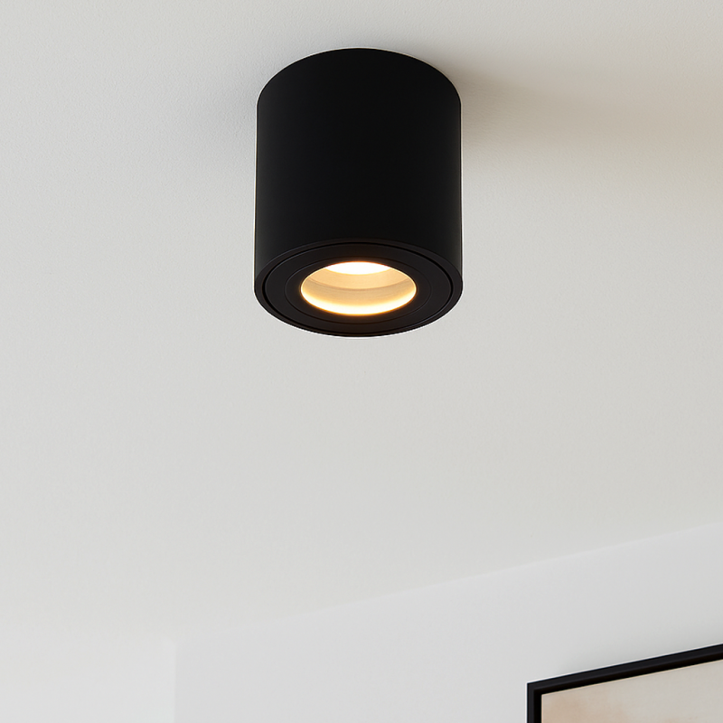 Spot en saillie noir moderne, Alion, IP44 Spot en saillie noir moderne, Alion, IP44