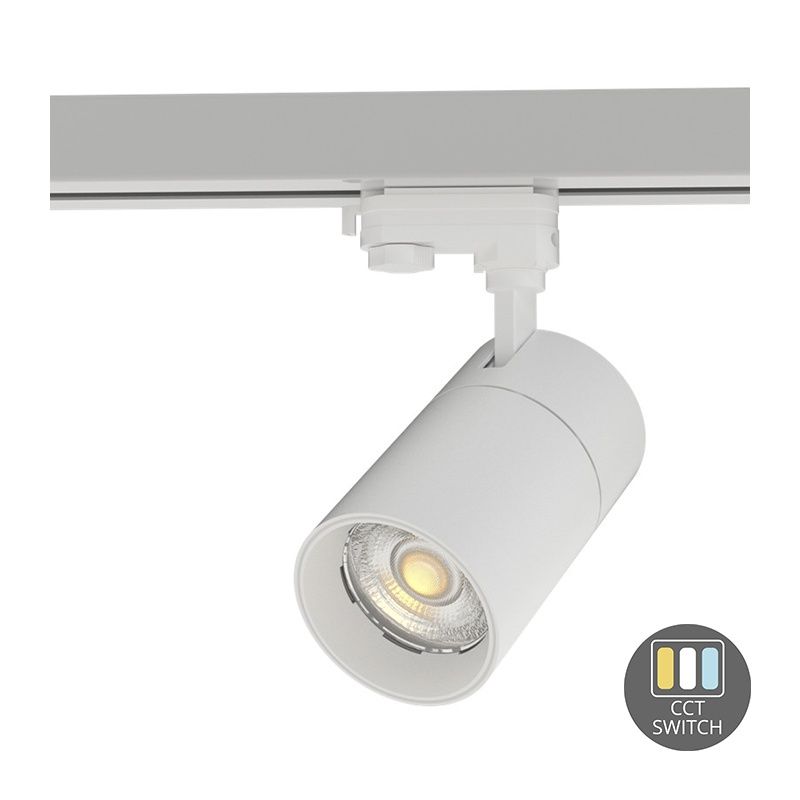 Spot blanc triphasé Rozina, 30W, interrupteur blanc, dimmable, Pro