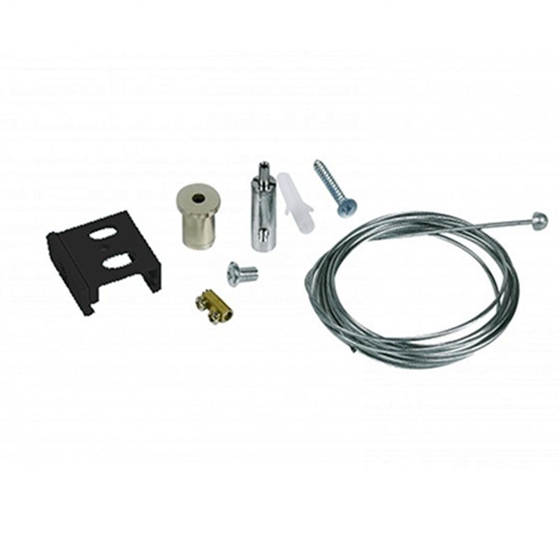 Kit de suspension pour éclairage sur rail triphasé, 5 mètres, noir, Pro