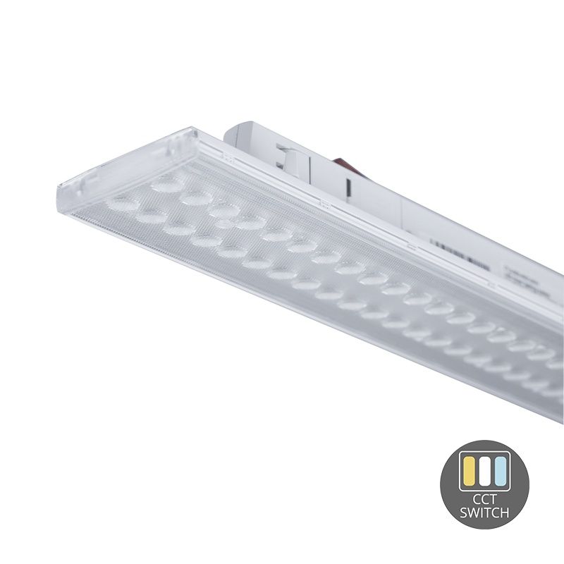 Luminaire sur rail triphasé blanc Tora, 35W, interrupteur blanc, 150 cm, Pro