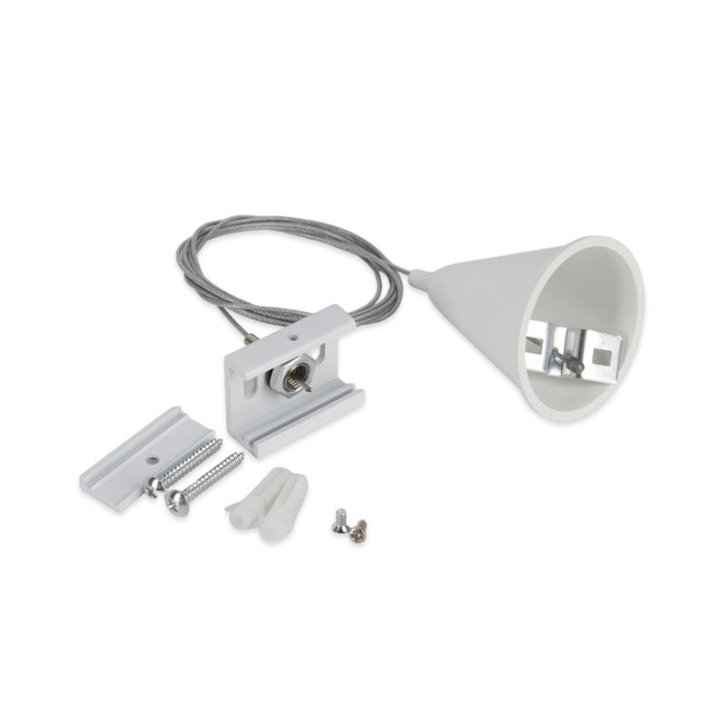 Kit de suspension pour éclairage sur rail triphasé, 3 mètres, blanc, Pro Kit de suspension pour éclairage sur rail triphasé, 3 mètres, blanc, Pro