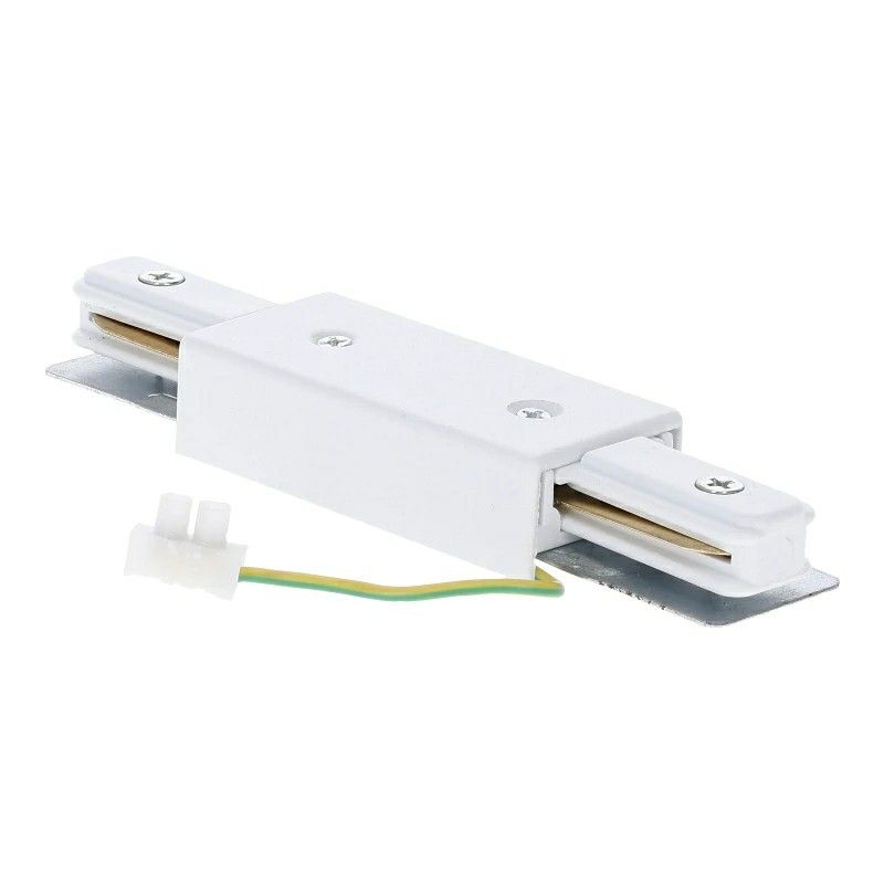Connecteur en forme de I pour éclairage sur rail monophasé, blanc Connecteur en forme de I pour éclairage sur rail monophasé, blanc