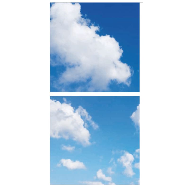 Impression photo de nuages - lot de 2 plaques acryliques avec impression, pour panneaux LED 60x60 cm Impression photo de nuages - lot de 2 plaques acryliques avec impression, pour panneaux LED 60x60 cm