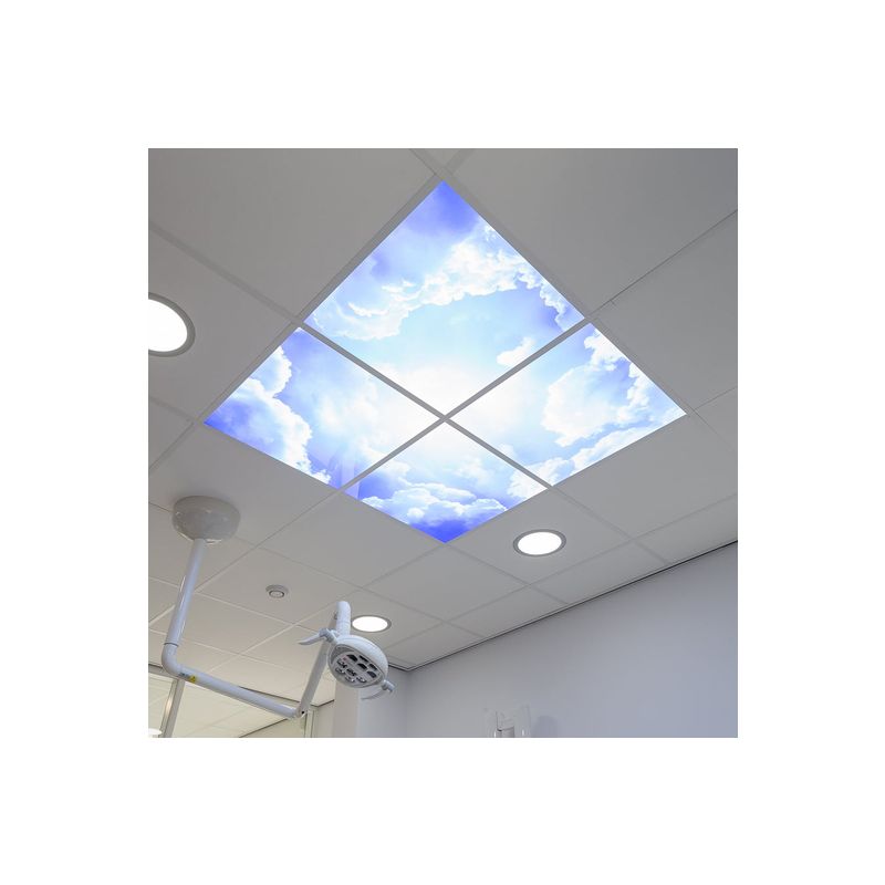 Impression photo de nuages - lot de 2 plaques acryliques avec impression, pour panneaux LED 60x60 cm