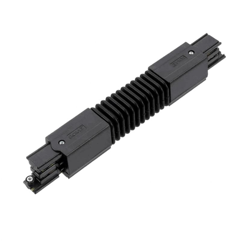 Connecteur flexible pour éclairage sur rail triphasé, noir, Pro